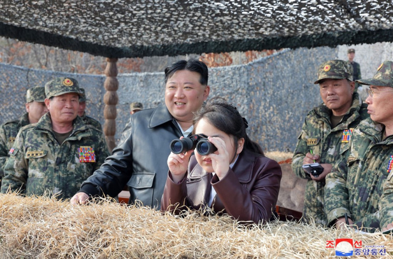 Kim Jong Un y su hija Ju Ae