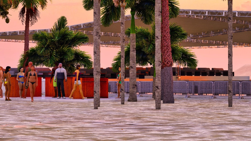 Vista en maqueta del área de la playa de Juan Dolio donde sería el show organizado por Vladimir Muñoz.