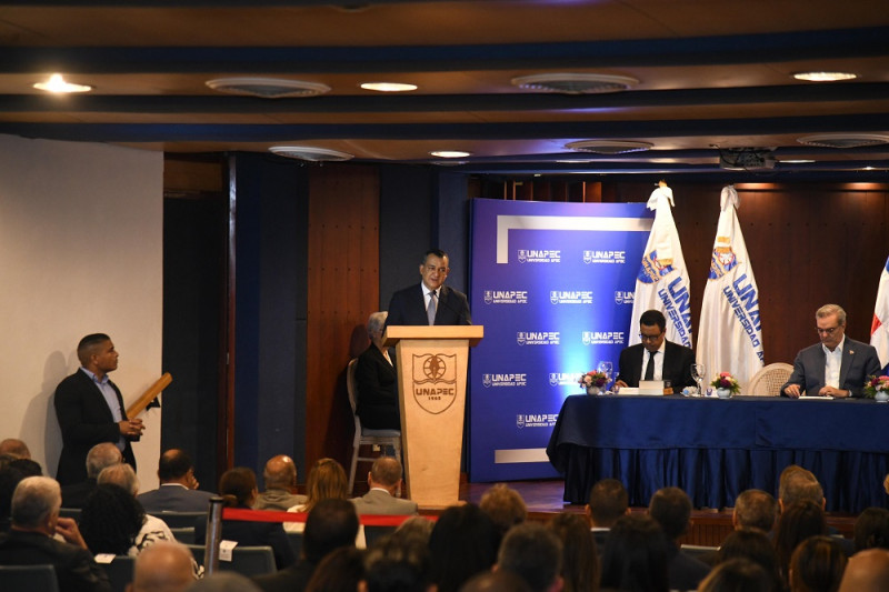 El presidente de la JCE, Román Jáquez Liranzo, habló luego de una actividad realizada en la universidad APEC