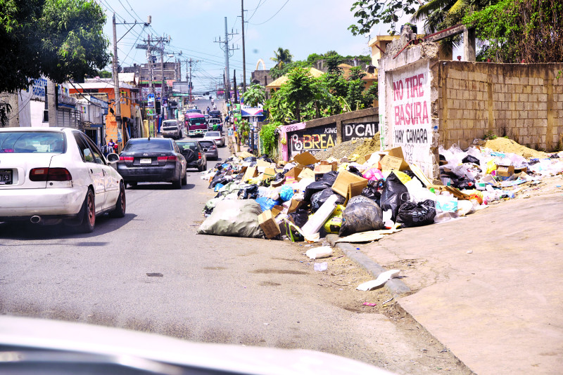 Las principales calles de Los Alcarrizos amontonan basura donde se multiplican los insectos y roedores.