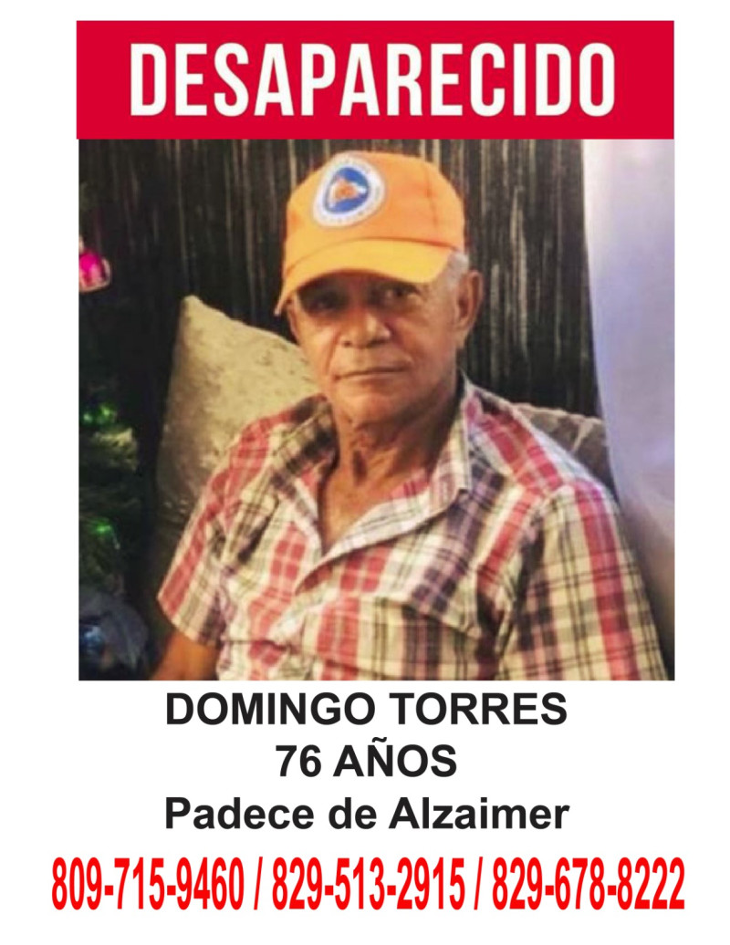 Fotografía muestra a Domingo Antonio Torres Batista, quien está desaparecido.