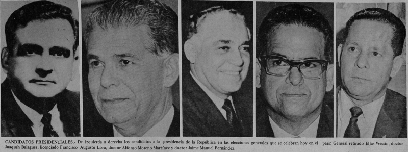 Candidatos a la presidencia de la República en 1970