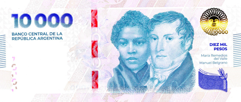 billete de 10.000 pesos argentinos