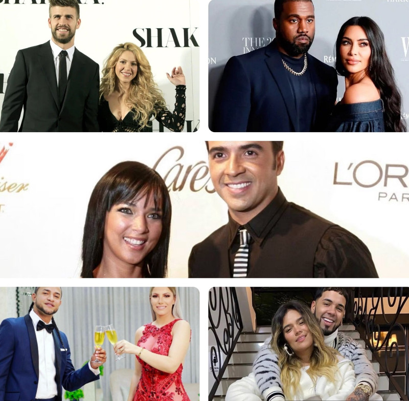 En la composición fotográfica, Gerard Piqué, Shakira, Kanye West, Kim Kardashian, Adamari López, Luis Fonsi, Mozart la Para, Alexandra Hatcu, Anuel AA y Karol G.