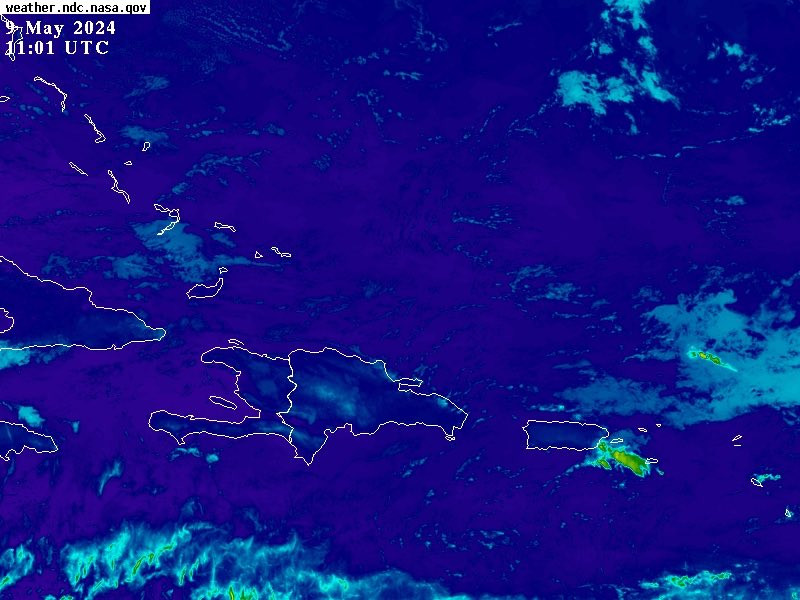 Mapa de las lluvias sobre la República Dominicana