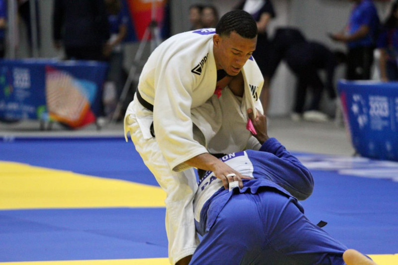 Medickson del Orbe durante su participaron en el Grand Slam de Judo de Qazapstan, Barysy.
