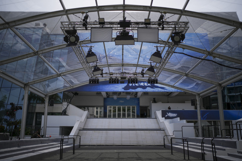 El Palais des festivals antes del festival de cine de Cannes