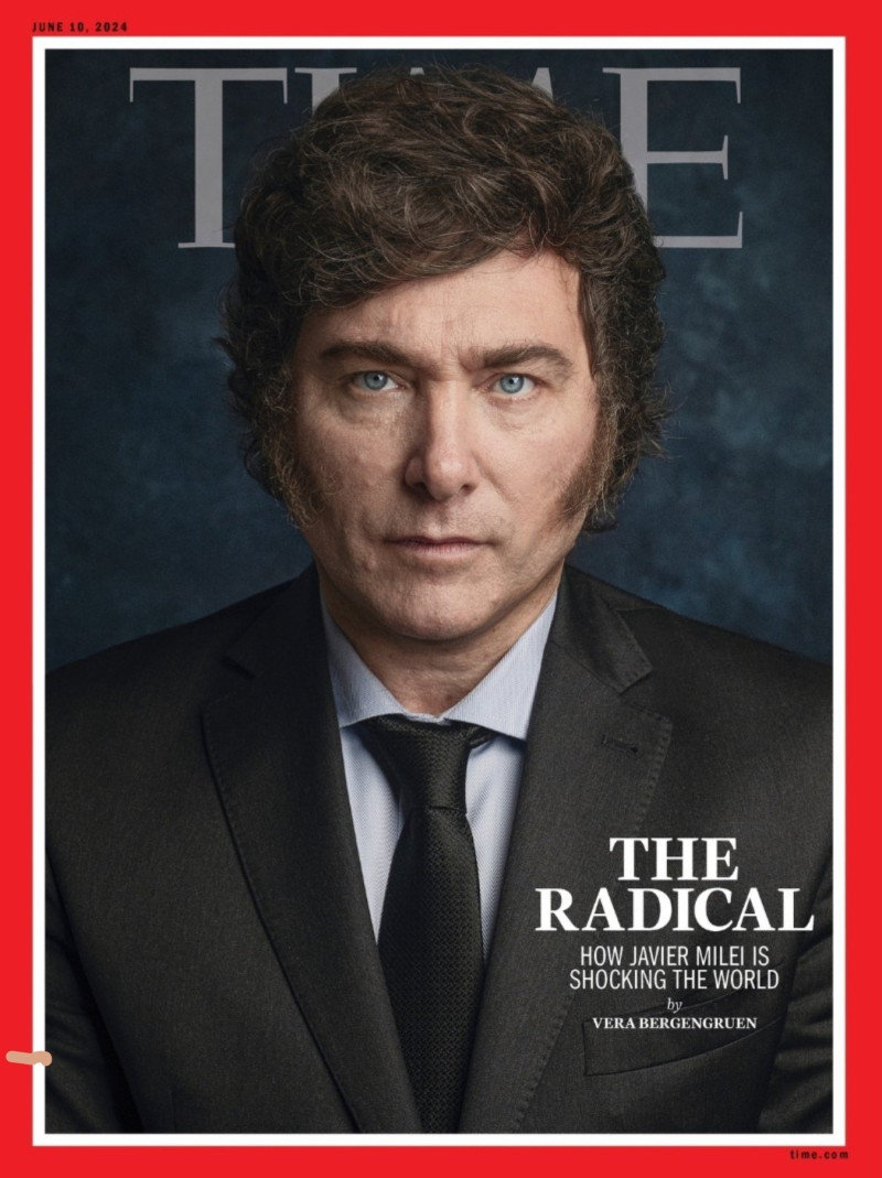 Revista Time con portada del presidente argentino Javier Milei