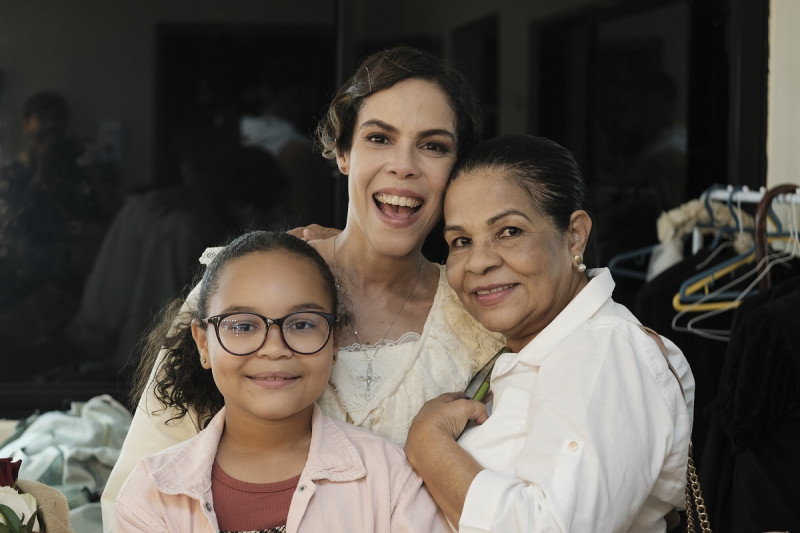 La actriz junto a su madre e hija Maiah