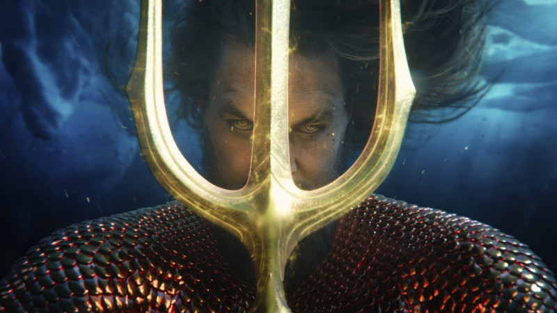 En esta imagen proporcionada por Warner Bros. Pictures, Jason Momoa en una escena de "Aquaman and the Lost Kingdom".