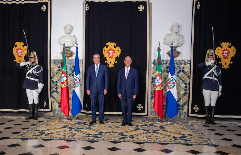 El presidente Luis Abinader y su homólogo de Portugal, Marcelo Rebelo de Sousa.