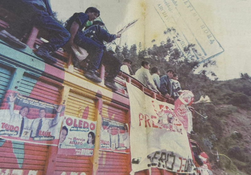 Fotografía de archivo del  27 de marzo de 2001 muestra que a medida que se aproximan las elecciones, las actividades políticas aumentan en todo el territorio peruano.