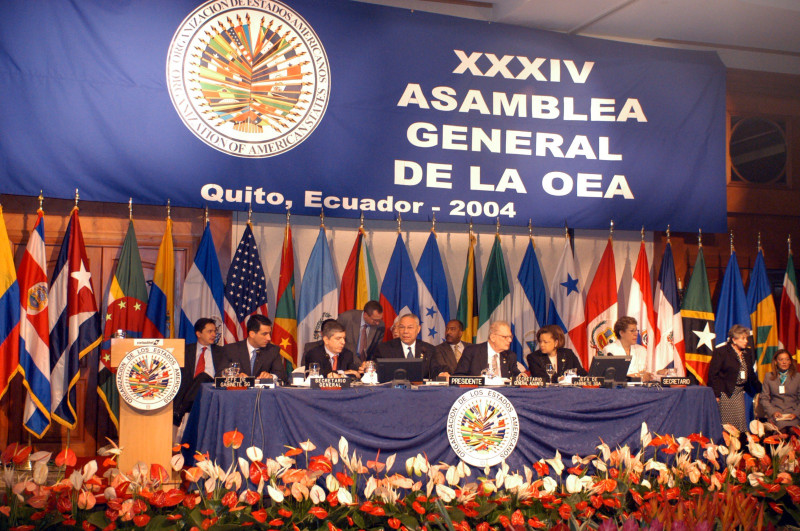 Aspecto de una de las sesiones de la OEA.
