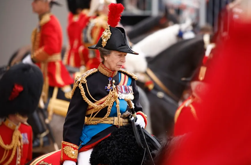 La princesa Ana, durante el Trooping the Colour