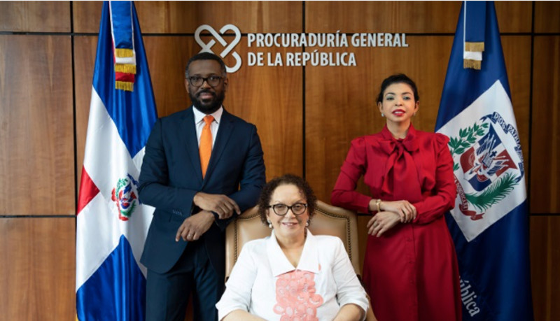 La procuradora general de la República, Miriam Germán, junto a los procuradores adjuntos Wilson Camacho y Yeni Berenice Reinoso.