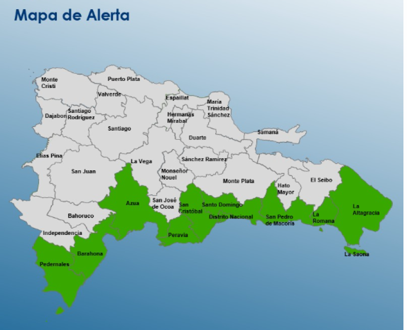 El COE colocó 10 provincias en alerta verde ante el paso del huracán Beryl.