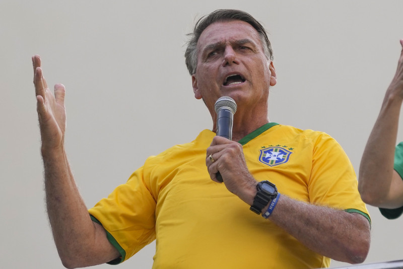 El expresidente brasileño Jair Bolsonaro durante un mitin en Sao Paulo, Brasil, el 25 de febrero de 2024
