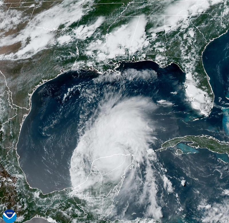 huracán Beryl sobre Yucatán