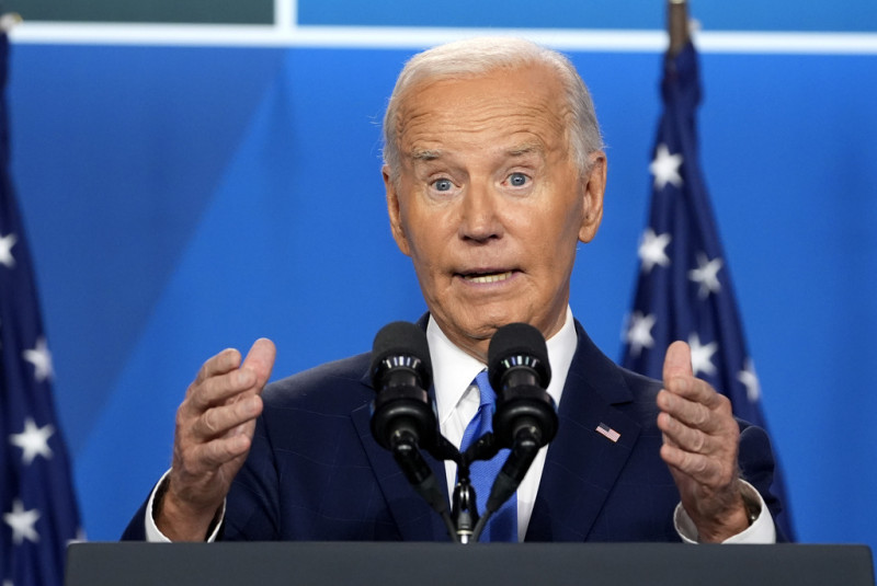 El presidente Joe Biden durante una conferencia de prensa tras la cumbre de la OTAN, el jueves 11 de julio de 2024, en Washington
