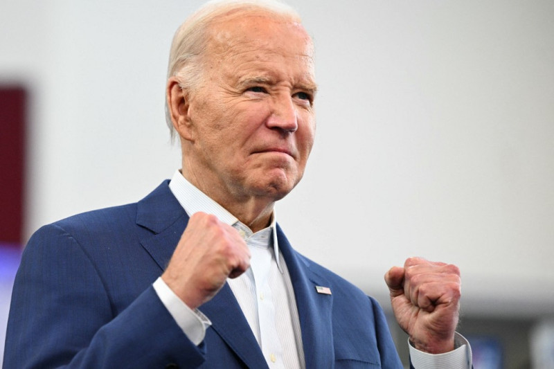 Joe Biden durante un acto de campaña electoral