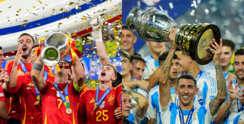 Selección española y argentina
