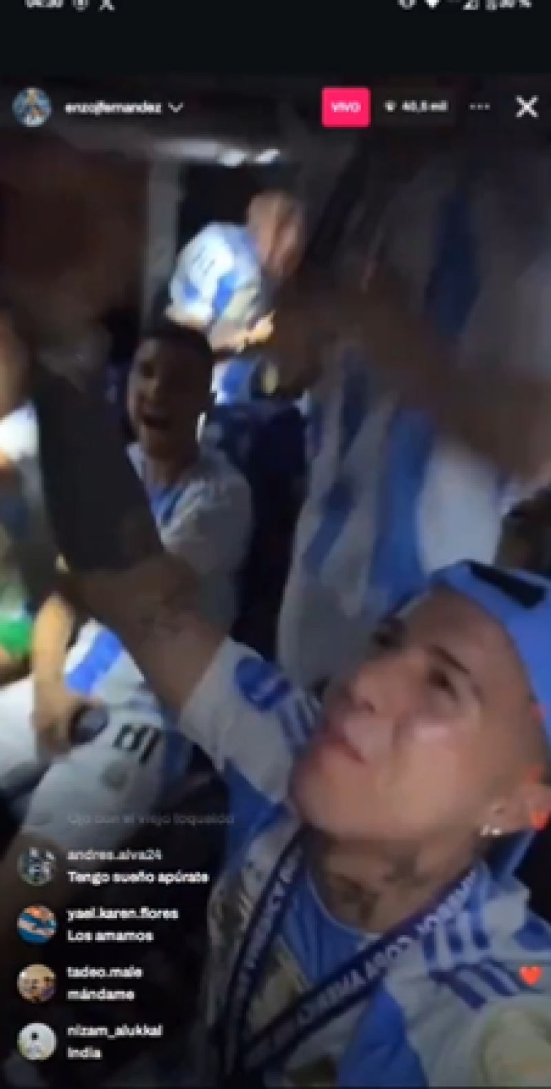 Video de la Selección argentina en el autobús
