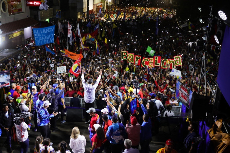 Acto electoral de Nicolás Maduro en Barcelona (Venezuela)