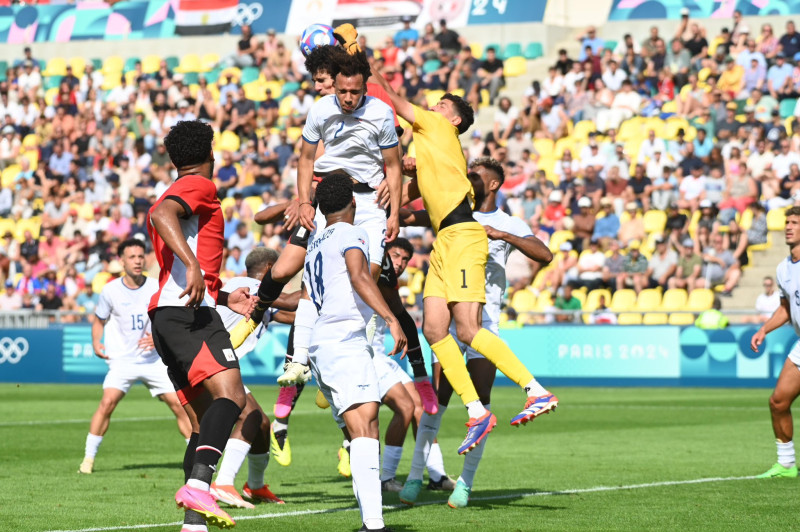 Acción del partido ante la selección de Egipto, donde la República Dominicana debutó con empate en la justa parisina.