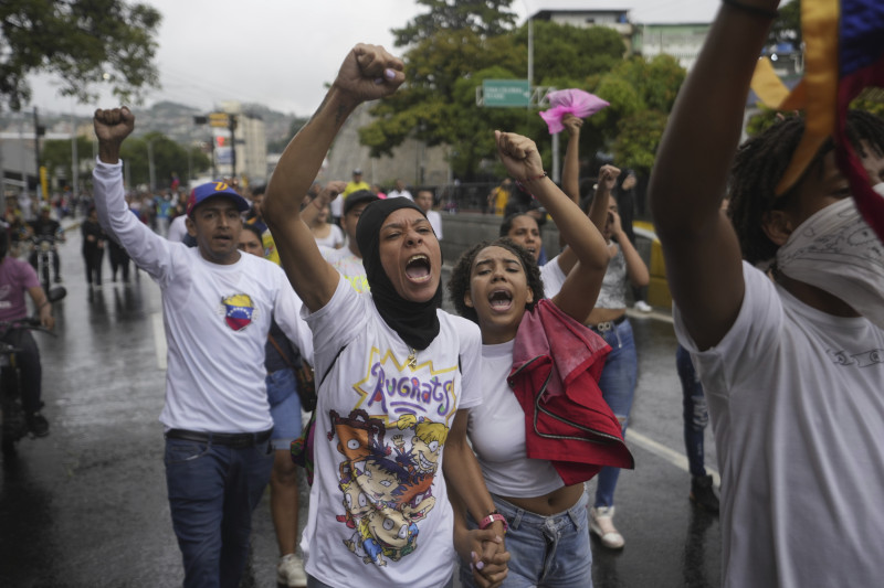Manifestación en Venezuela, en protesta a la victoria de Nicolás Maduro