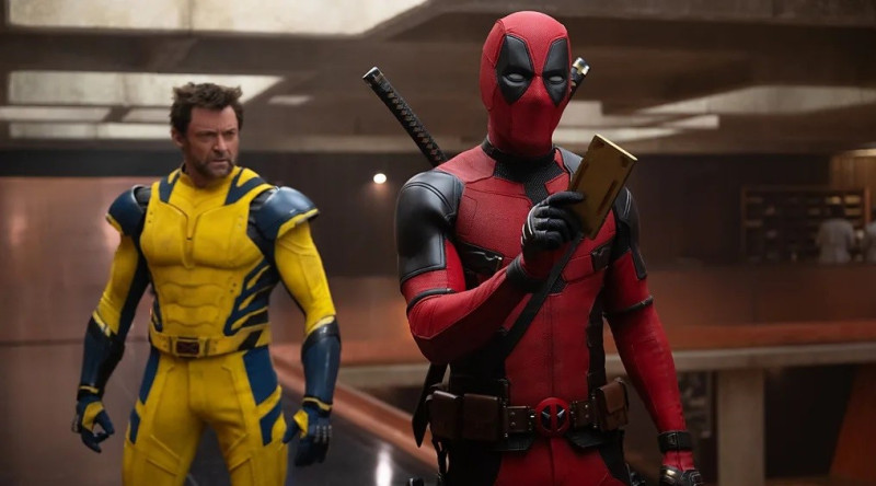 Ryan Reynolds como Deadpool/Wade Wilson, izquierda, y Hugh Jackman como Wolverine/Logan en una escena de “Deadpool & Wolverine”.