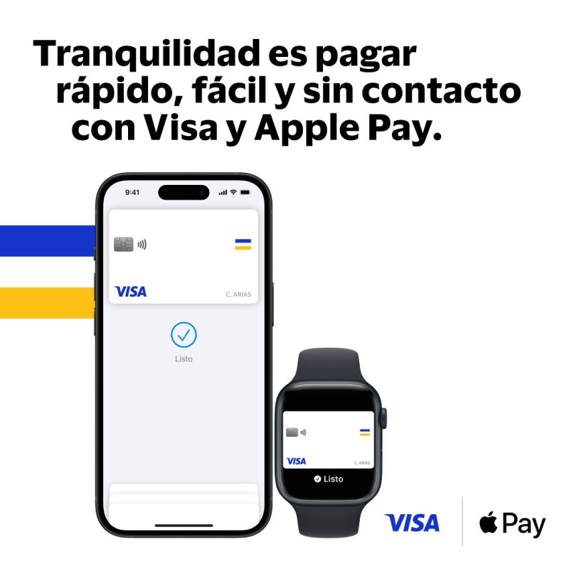 Visa y Apple Pay.