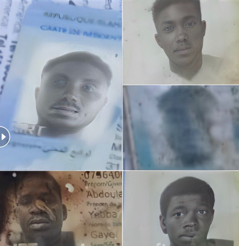 Imagenes de los documentos de identidad encontrados en embaración junto a osamentas.