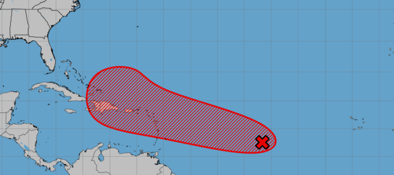 Imagen satelital del Centro Nacional de Huracanes de Estados Unidos