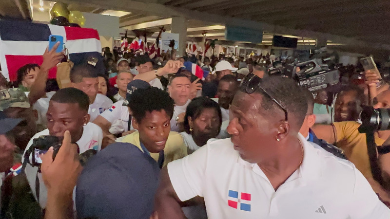 Marileidy Paulino llega al aeropuerto de Las Américas