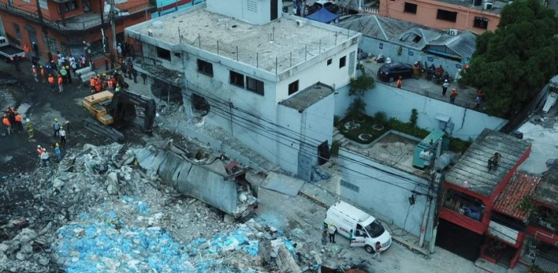 Lugar de la explosión en San Cristóbal