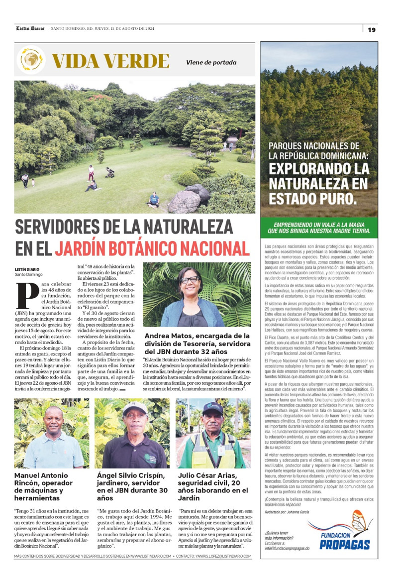 El Jardín Botánico Nacional cumple 48 años