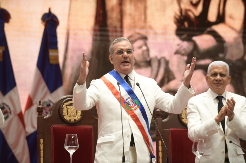 Luis Abinader durante discurso de toma de posesión.