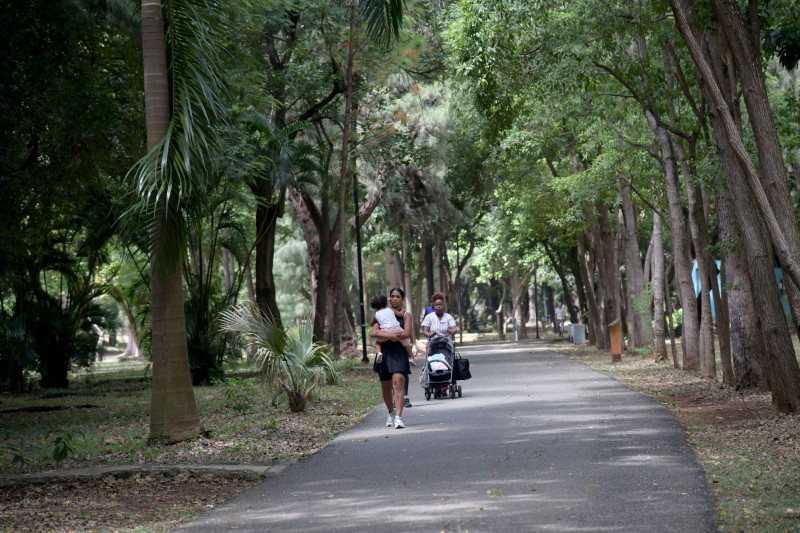 El parque también lo usan para ejercitarse.