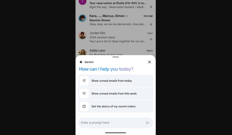 Las preguntas y respuestas con Gemini en Gmail para Android
