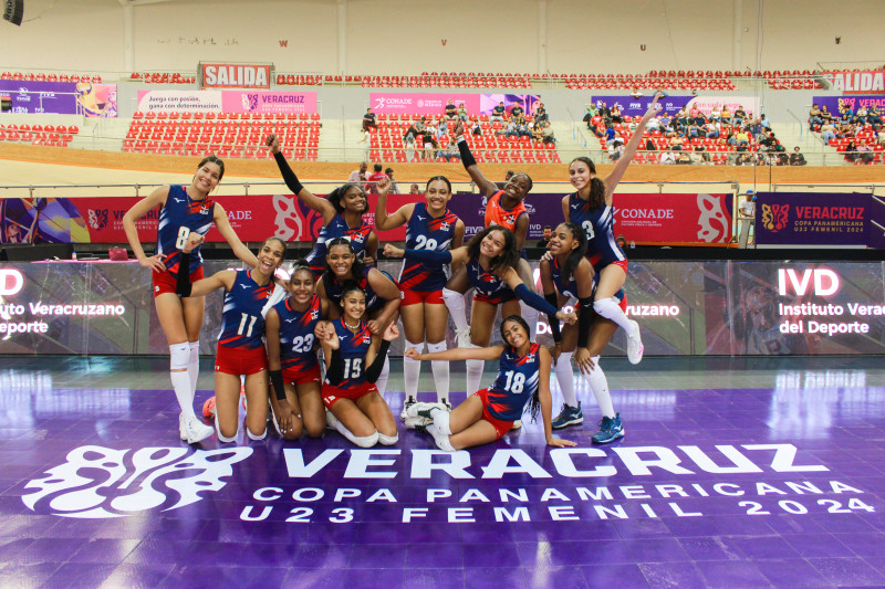 Las dominicanas celebran su pase a la final de la Copa Panam U-23 tras derrotar a Chile.