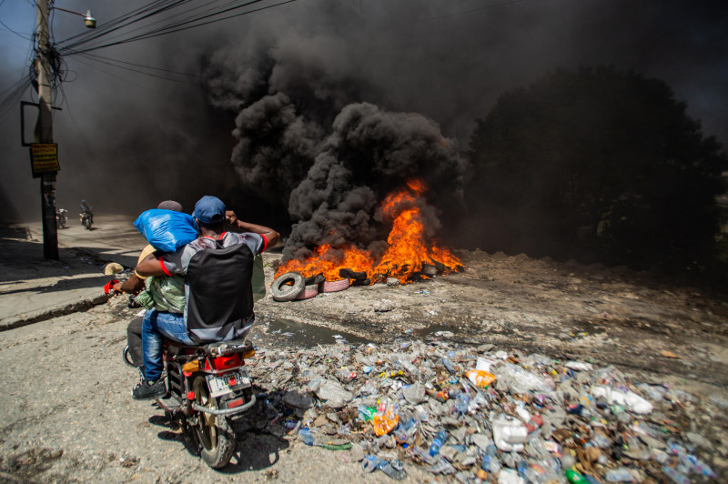 protesta en el barrio Solino, en Puerto Principe (Haití)