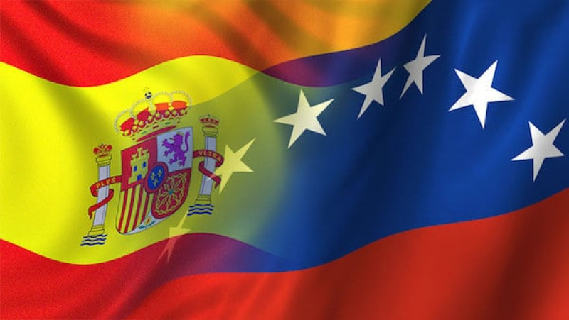 Banderas de España y Venezuela