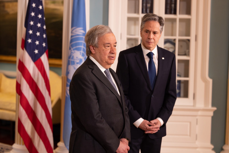 Antony Blinken y António Guterres