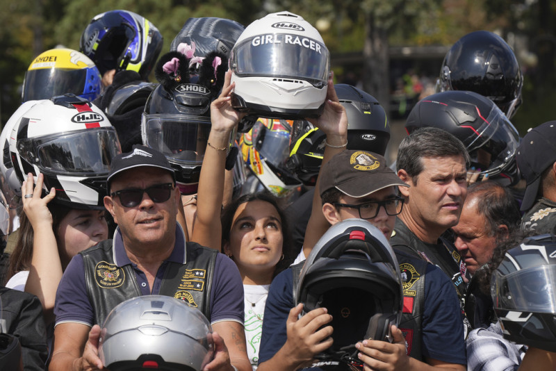 Motociclistas en la Bendición de los Cascos en el Santuario de Fátima, en Fátima, Portugal, el 22 de septiembre del 2024