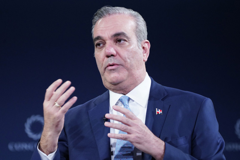 NEW YORK, NEW YORK - SEPTEMBER 23: President H.E. Luis Abinader of the Dominican Republic speaks onstage during the 2024 Concordia Annual Summit at Sheraton New York Times Square on September 23, 2024 in New York City.   Riccardo Savi/Getty Images for Concordia Summit/AFP (Photo by Riccardo Savi / GETTY IMAGES NORTH AMERICA / Getty Images via AFP)