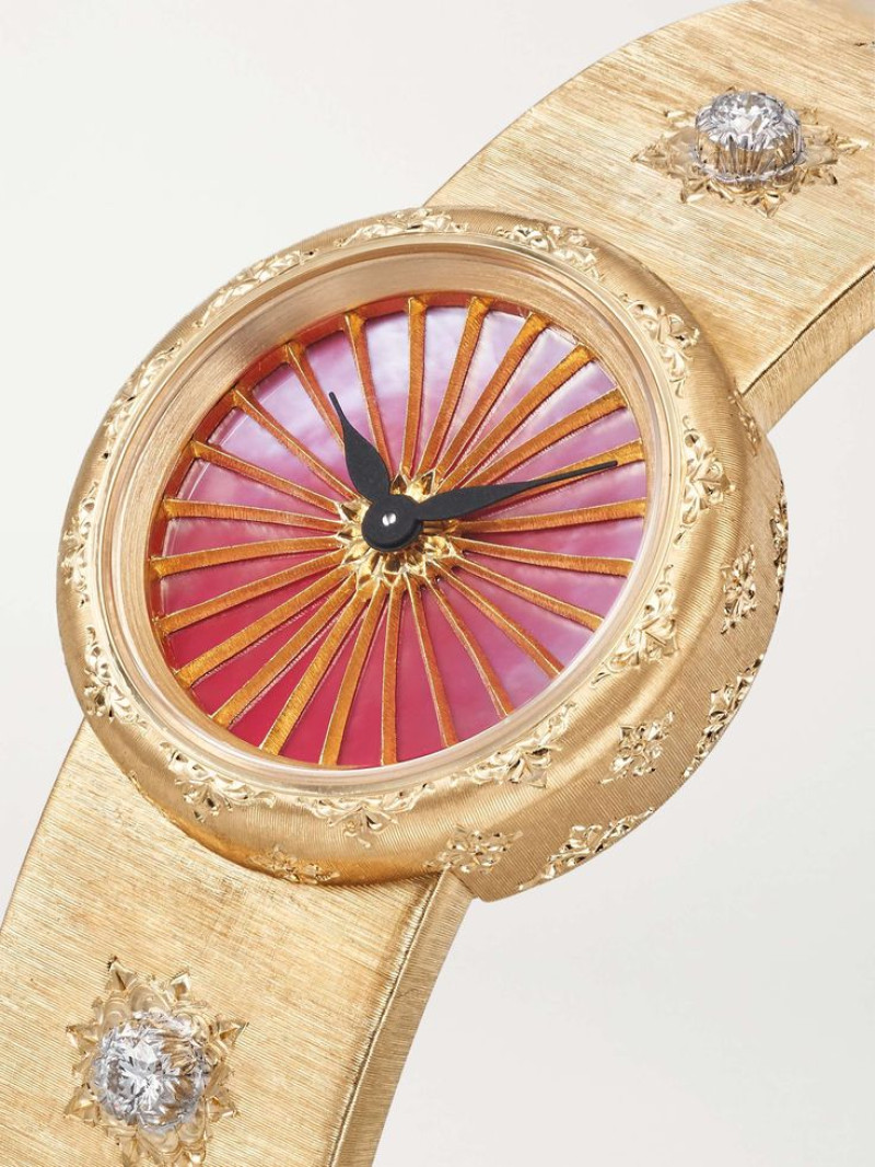 BUCCELLATI Macri 24mm 18-karat gold, mother-of-pearl and diamond watch