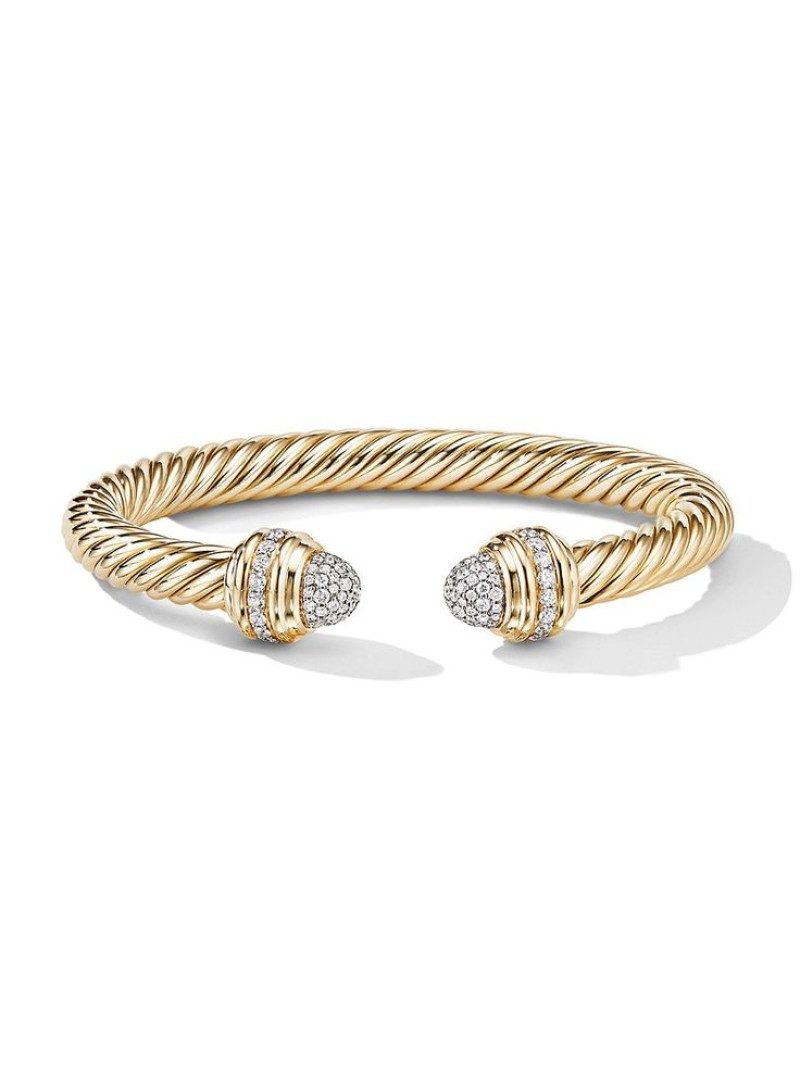 DAVID YURMAN Classic Cablespira Bracelet In 18k Yellow Gold - Diamond