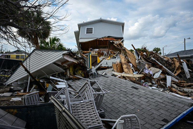 Una casa destruida por los efectos del huracán Milton en St. Pete Beach, Florida, el 11 de octubre de 2024