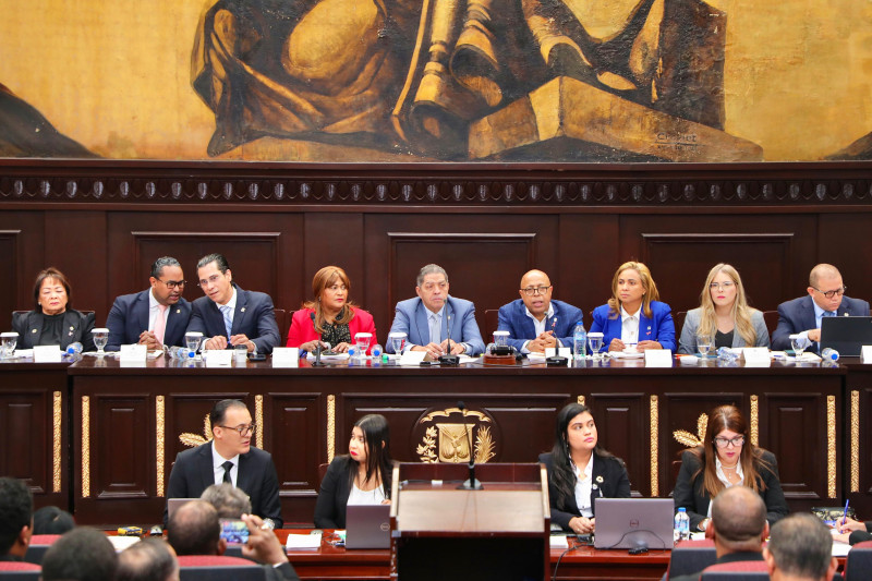 Fotografía muestra vistas públicas a reforma fiscal en el Congreso Nacional.