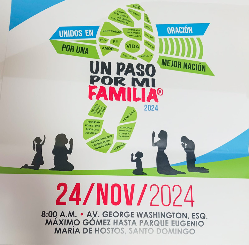 Afiche de la caminata Un paso por mi familia 2024